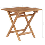 Folding Garden Table 45x45x45 cm Solid Teak Wood - Rear View