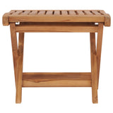 Folding Footrest 46.5x49x41.5 cm Solid Teak Wood - Front View