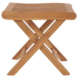 Folding Footrest 46.5x49x41.5 cm Solid Teak Wood - Side View