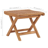Folding Footrest 46.5x49x41.5 cm Solid Teak Wood - Rear View