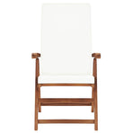Reclining Folding Chairs with Cushions 2 pcs Cream