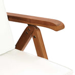 Reclining Folding Chairs with Cushions 2 pcs Cream