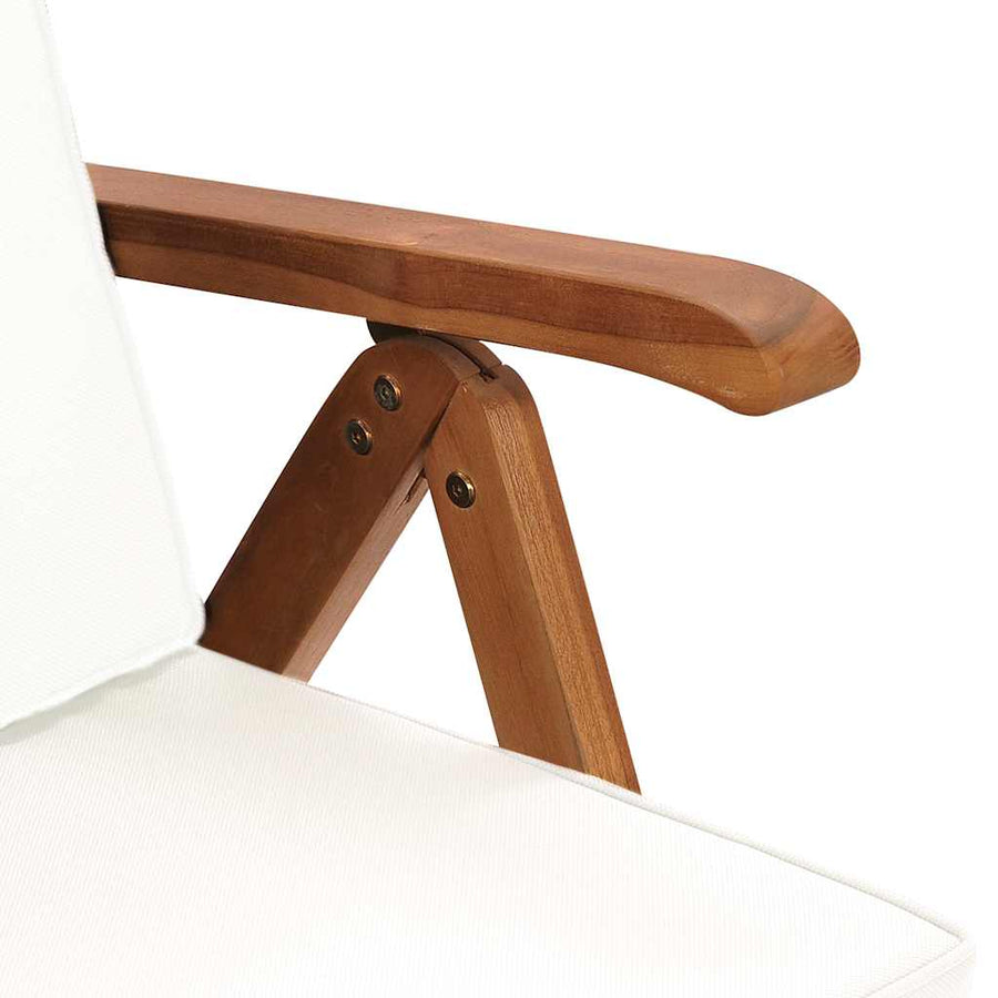 Reclining Folding Chairs with Cushions 2 pcs Cream