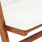 Reclining Folding Chairs with Cushions 2 pcs Cream