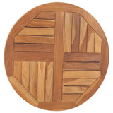Table Top Solid Teak Wood Round 2.5 cm 70 cm - Side View