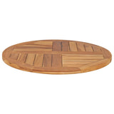 Table Top Solid Teak Wood Round 2.5 cm 70 cm - Top-Down View