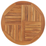 Table Top Solid Teak Wood Round 2.5 cm 80 cm - Front View