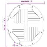Table Top Solid Teak Wood Round 2.5 cm 80 cm