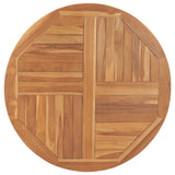 Table Top Solid Teak Wood Round 2.5 cm 90 cm - Side View