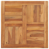 Table Top Solid Teak Wood 70x70x2.5 cm - Front View
