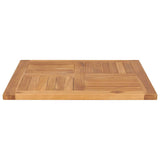 Table Top Solid Teak Wood 70x70x2.5 cm - Side View