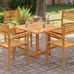 Table Top Solid Teak Wood Square 80x80x2.5 cm