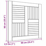 Table Top Solid Teak Wood Square 90x90x2.5 cm - Close-Up Angle