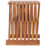 Folding Stool 40x32x45 cm Solid Teak Wood - Side View