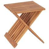 Folding Stool 40x32x45 cm Solid Teak Wood - Top-Down View