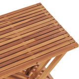 Folding Stool 40x32x45 cm Solid Teak Wood - Rear View