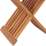 Folding Stool 40x32x45 cm Solid Teak Wood - Close-Up Angle