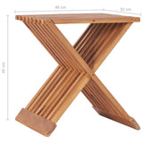 Folding Stool 40x32x45 cm Solid Teak Wood - Low Angle