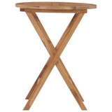 Folding Garden Table 60 cm Solid Teak Wood - Front View