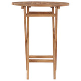 Folding Garden Table 60 cm Solid Teak Wood - Side View