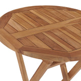 Folding Garden Table 60 cm Solid Teak Wood - 45-Degree Angle