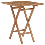 Folding Garden Table 60x60x75 cm Solid Teak Wood - Side View