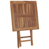 Folding Garden Table 60x60x75 cm Solid Teak Wood - 45-Degree Angle