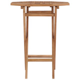 Folding Garden Table 60x60x75 cm Solid Teak Wood - Side View