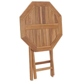 Folding Garden Table 60x60x75 cm Solid Teak Wood - Top-Down View