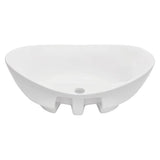 Two Piece Bathroom Furniture Set Ceramic Oak - Rear View