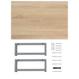Two Piece Bathroom Furniture Set Ceramic Oak - Extra Image