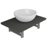 Two Piece Bathroom Furniture Set Ceramic Grey - Front View