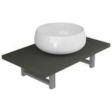 Two Piece Bathroom Furniture Set Ceramic Grey - Front View