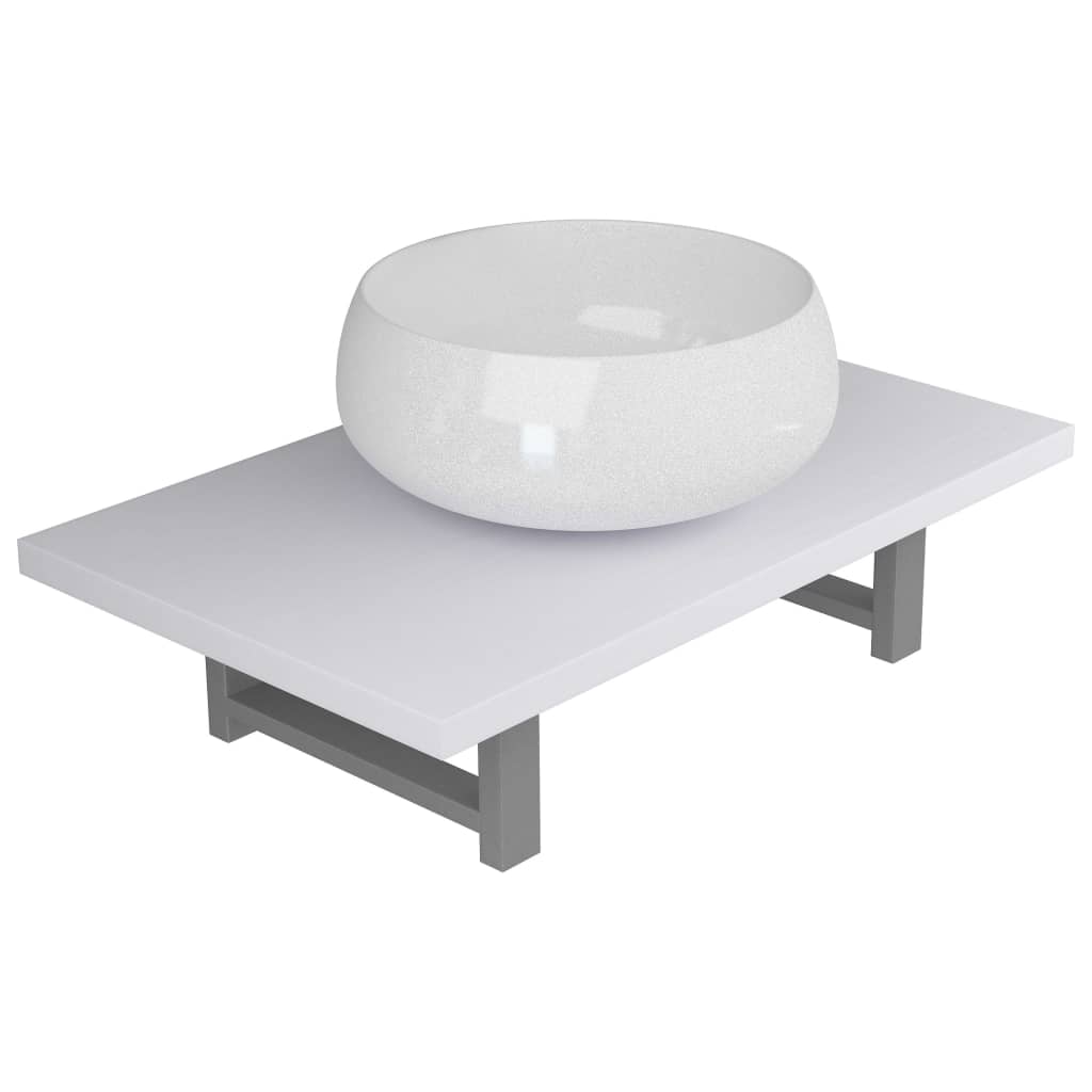 Two Piece Bathroom Furniture Set Ceramic White