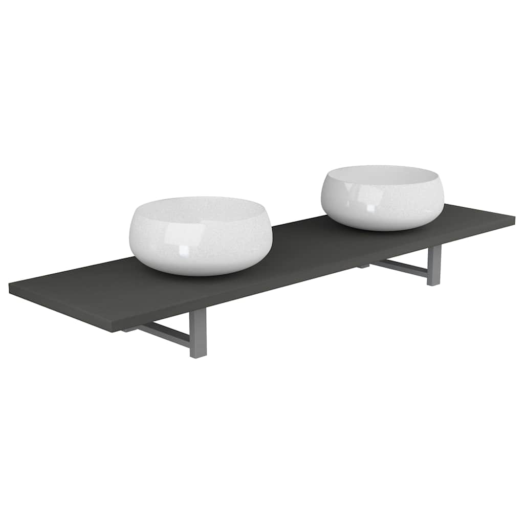 Three Piece Bathroom Furniture Set Ceramic Black