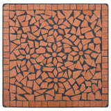 3 Piece Mosaic Bistro Set Ceramic Tile Terracotta - 45-Degree Angle