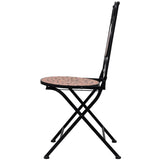 3 Piece Mosaic Bistro Set Ceramic Tile Terracotta - Rear View