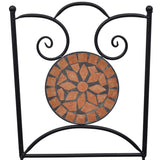3 Piece Mosaic Bistro Set Ceramic Tile Terracotta - Low Angle