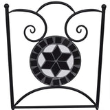 3 Piece Mosaic Bistro Set Ceramic Tile Black and White - Low Angle