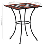 3 Piece Mosaic Bistro Set Ceramic Tile Terracotta and White - Extra Image