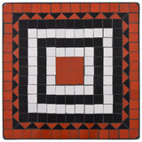 3 Piece Mosaic Bistro Set Ceramic Tile Terracotta and White - Top-Down View
