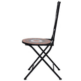 3 Piece Mosaic Bistro Set Ceramic Tile Terracotta and White - 45-Degree Angle