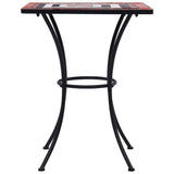 3 Piece Mosaic Bistro Set Ceramic Tile Terracotta and White - Rear View