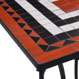 3 Piece Mosaic Bistro Set Ceramic Tile Terracotta and White - Extra Image