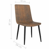 Dining Chairs 6 pcs Brown Faux Leather - Close-Up Angle
