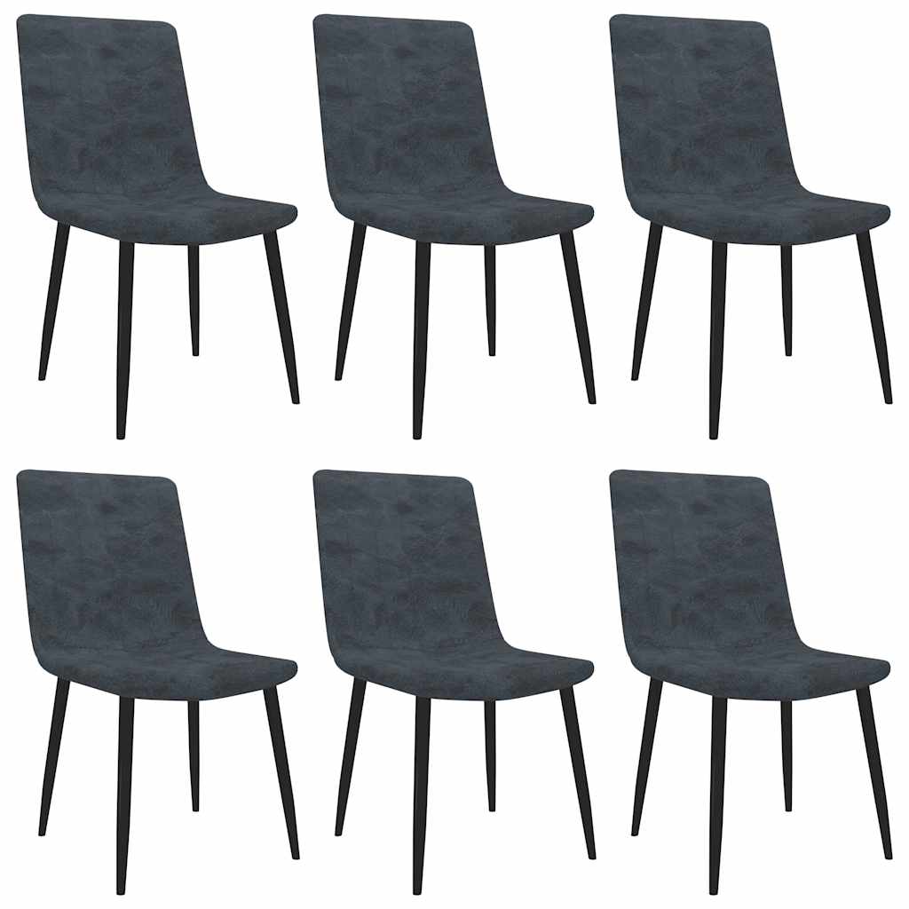 Dining Chairs 6 pcs Black Faux Leather