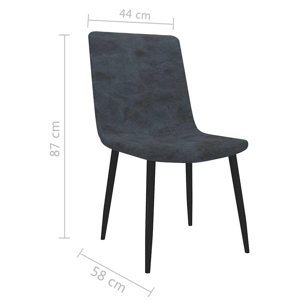 Dining Chairs 6 pcs Black Faux Leather