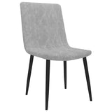Dining Chairs 6 pcs Light Grey Faux Leather - Front View