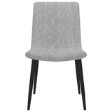 Dining Chairs 6 pcs Light Grey Faux Leather - Side View