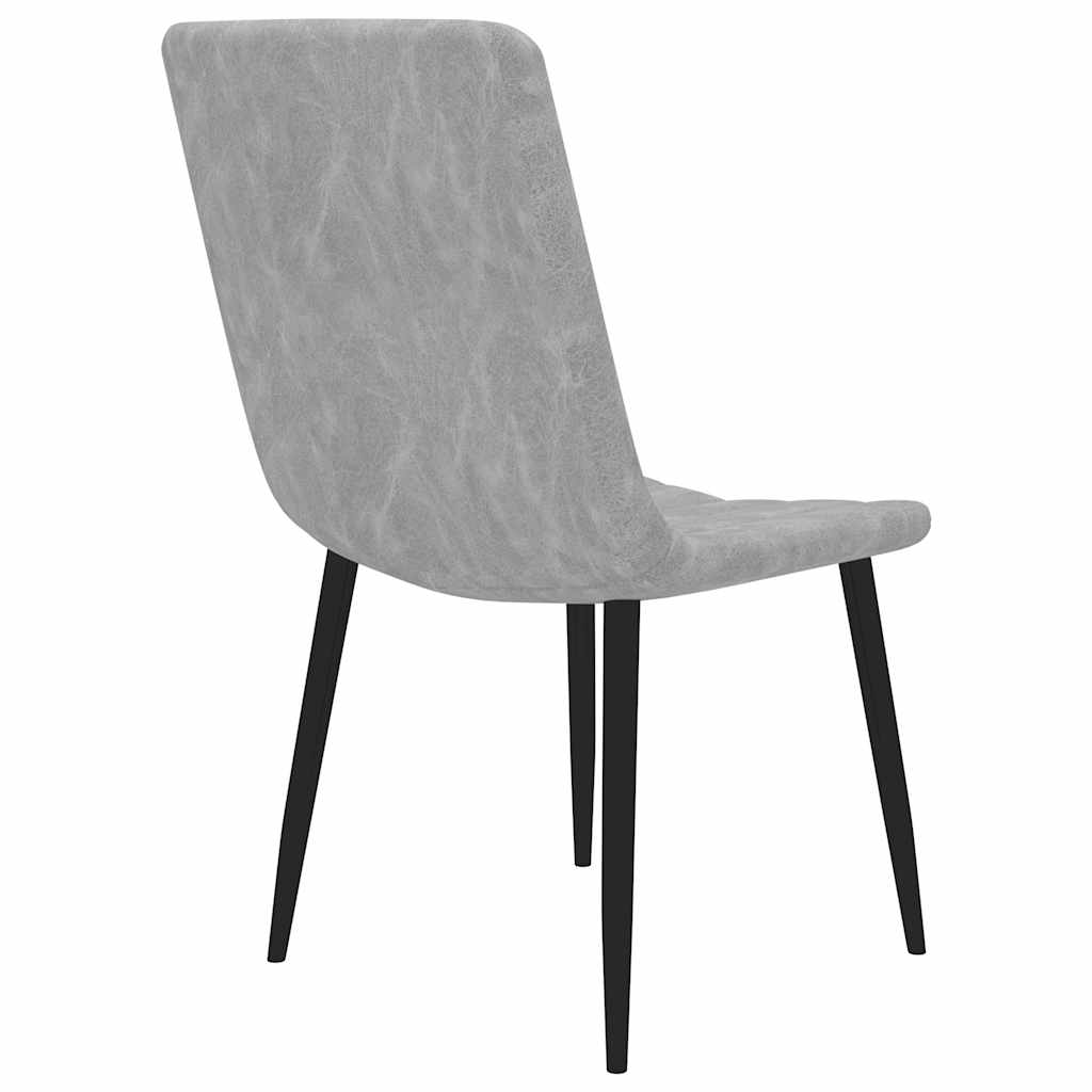 Dining Chairs 6 pcs Light Grey Faux Leather